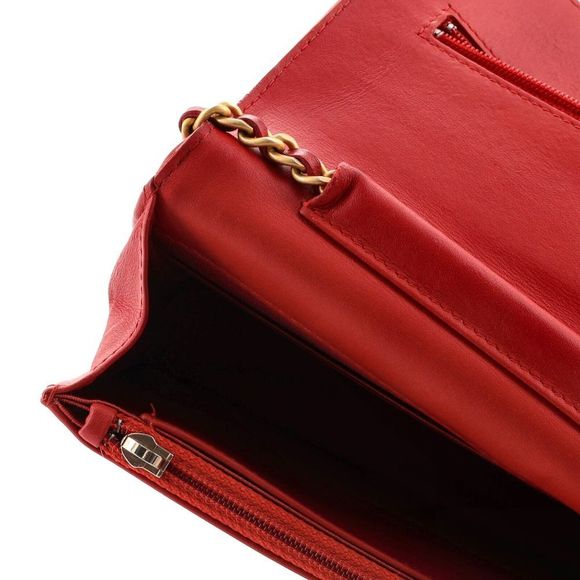 Chanel Filigree Wallet on Chain Quilted Caviar Red - Picture 7 of 8